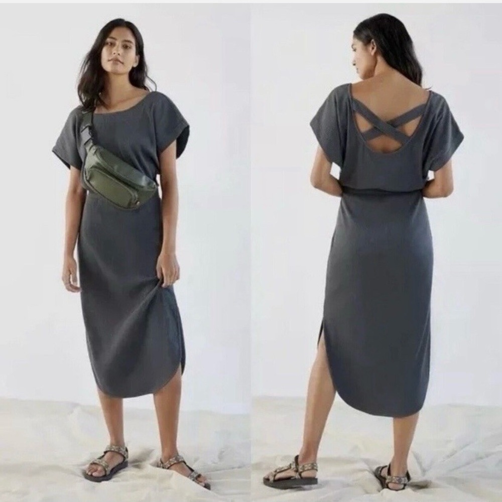 Daily Practice by Anthropologie Chic Backless Gray Dress - Picture 2 of 8